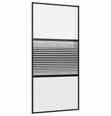 VidaXL Schuifdeur Zwart 102.5 x 205 cm Gehard glas en Aluminium