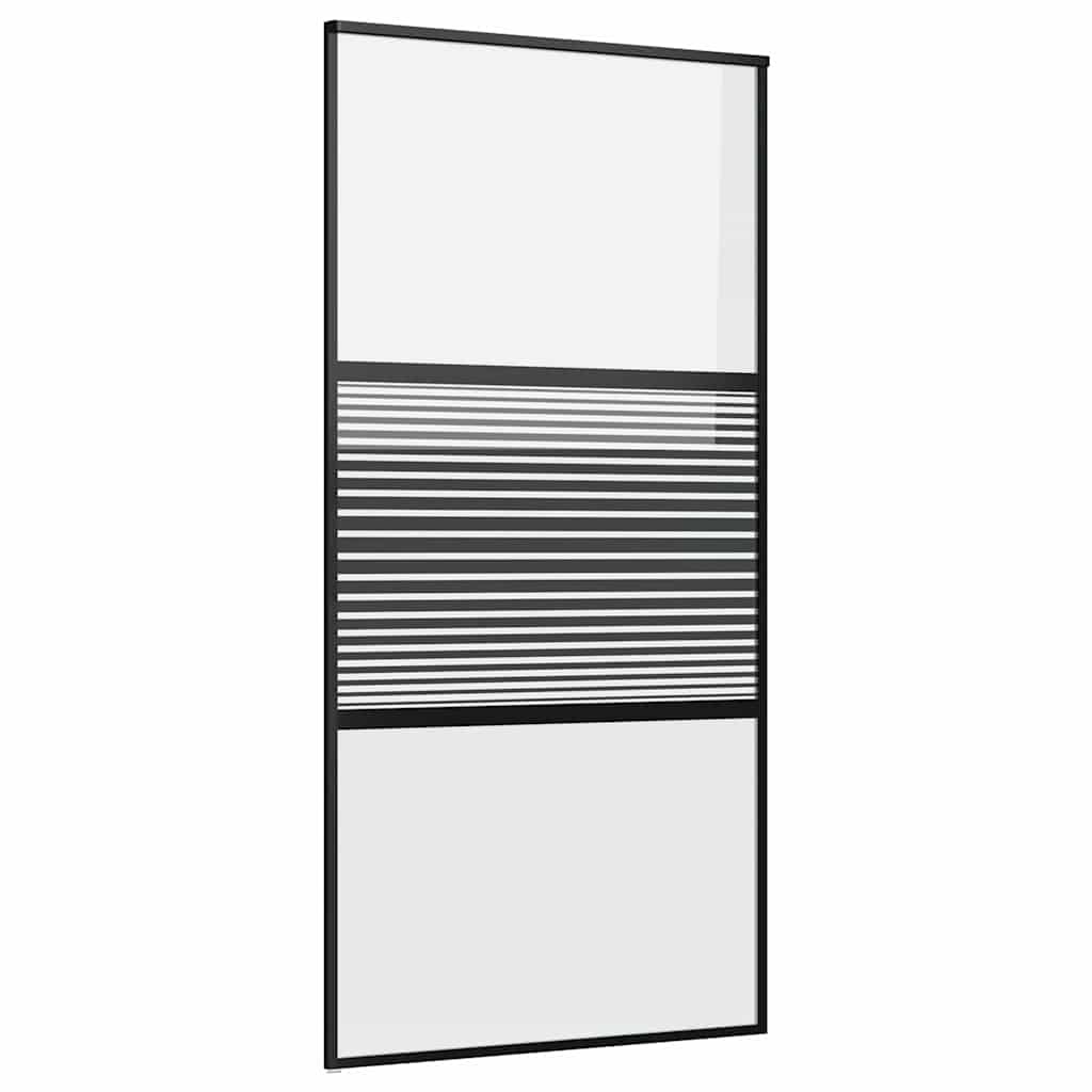VidaXL Schuifdeur Zwart 102.5 x 205 cm Gehard glas en Aluminium