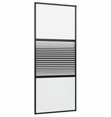 VidaXL Schuifdeur Zwart 90 x 205 cm Gehard glas en Aluminium