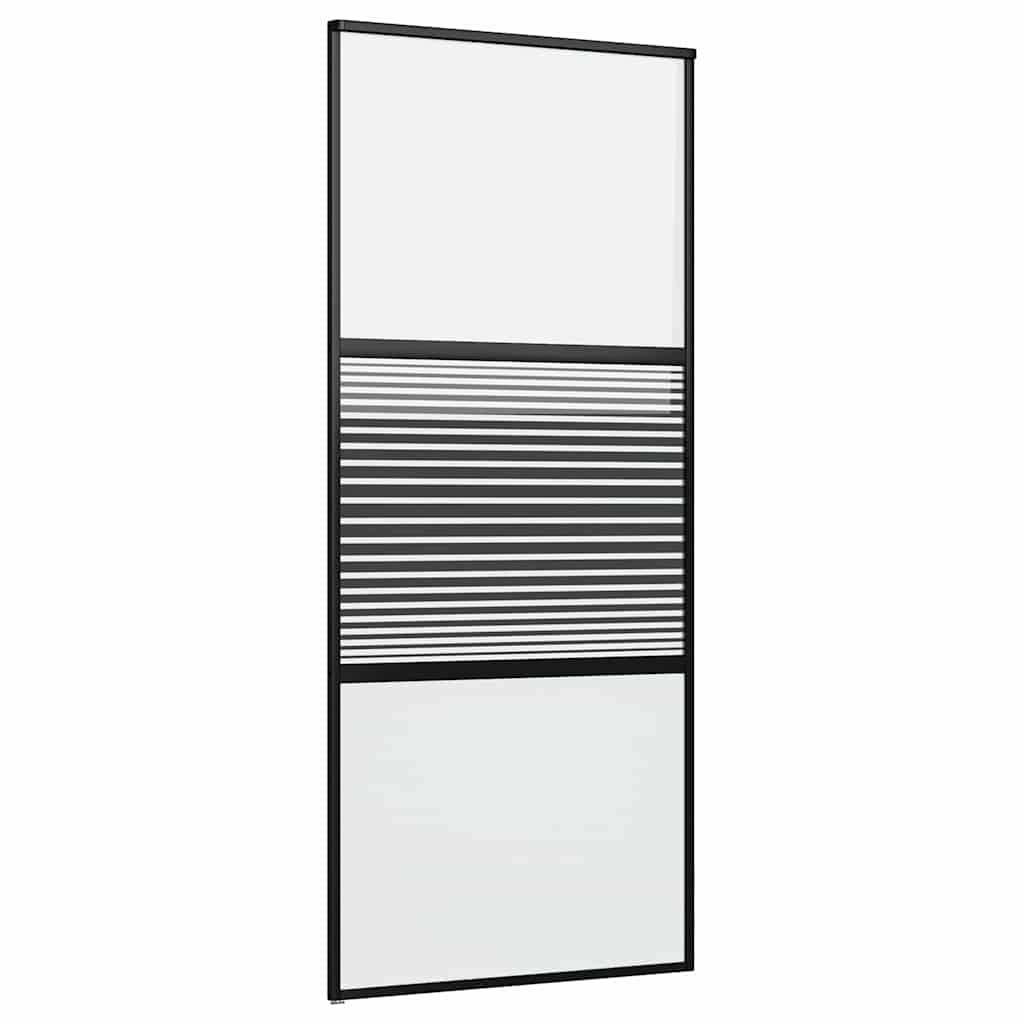 VidaXL Schuifdeur Zwart 90 x 205 cm Gehard glas en Aluminium