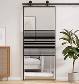 VidaXL Schuifdeur Zwart 90 x 205 cm Gehard glas en Aluminium