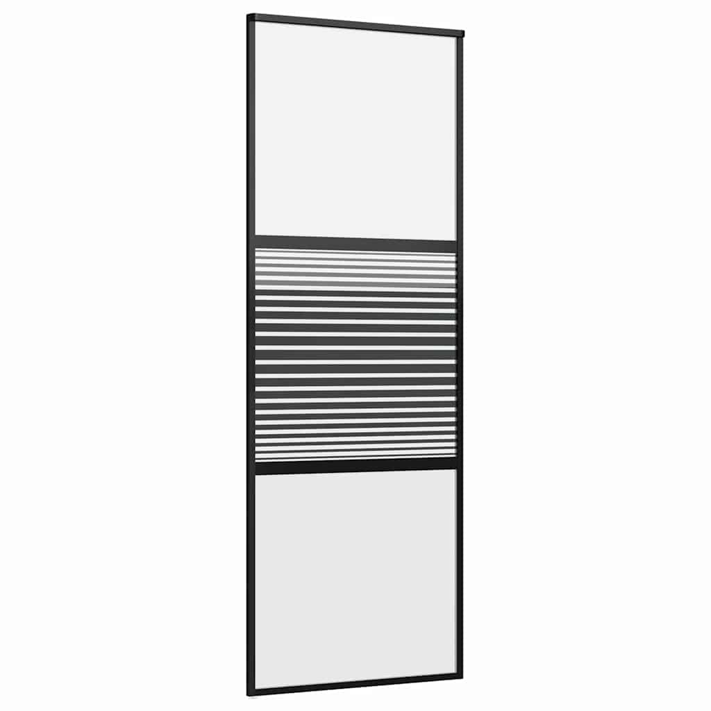 VidaXL Schuifdeur Zwart 76 x 205 cm Gehard glas en Aluminium