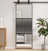 VidaXL Schuifdeur Zwart 76 x 205 cm Gehard glas en Aluminium