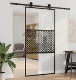 VidaXL Schuifdeur Zwart 102.5 x 205 cm Gehard glas en Aluminium