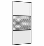 VidaXL Schuifdeur Zwart 102.5 x 205 cm Gehard glas en Aluminium