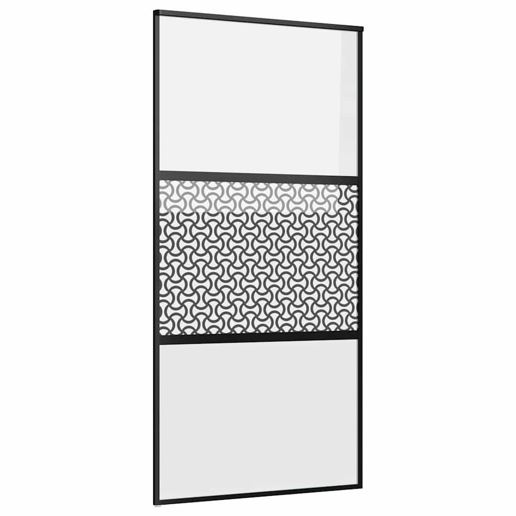 VidaXL Schuifdeur Zwart 102.5 x 205 cm Gehard glas en Aluminium