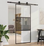 VidaXL Schuifdeur Zwart 90 x 205 cm Gehard glas en Aluminium