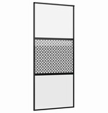 VidaXL Schuifdeur Zwart 90 x 205 cm Gehard glas en Aluminium