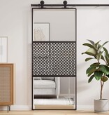 VidaXL Schuifdeur Zwart 90 x 205 cm Gehard glas en Aluminium