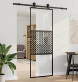 VidaXL Schuifdeur Zwart 76 x 205 cm Gehard glas en Aluminium