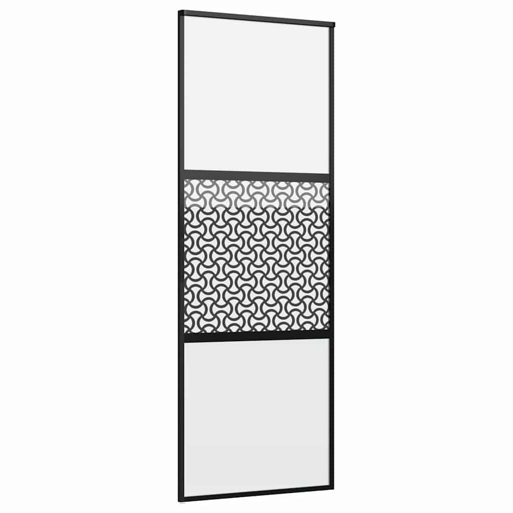 VidaXL Schuifdeur Zwart 76 x 205 cm Gehard glas en Aluminium