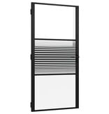 VidaXL Binnen Deur Zwart 102.5 x 201.5 cm Gehard glas en Aluminium
