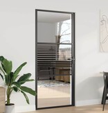 VidaXL Binnen Deur Zwart 93 x 201.5 cm Verstevigd glas, Aluminium