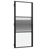 VidaXL Binnen Deur Zwart 93 x 201.5 cm Verstevigd glas, Aluminium