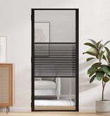 VidaXL Binnen Deur Zwart 93 x 201.5 cm Verstevigd glas, Aluminium