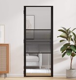 VidaXL Binnen Deur Zwart 83 x 201.5 cm Verstevigd glas, Aluminium