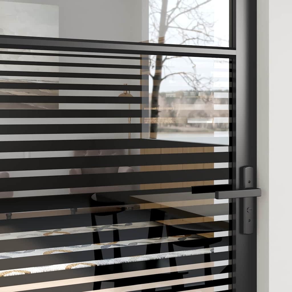 VidaXL Binnen Deur Zwart 83 x 201.5 cm Verstevigd glas, Aluminium