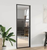 VidaXL Binnen Deur Zwart 76 x 201.5 cm Verstevigd glas, Aluminium