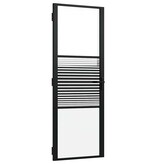 VidaXL Binnen Deur Zwart 76 x 201.5 cm Verstevigd glas, Aluminium