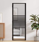VidaXL Binnen Deur Zwart 76 x 201.5 cm Verstevigd glas, Aluminium