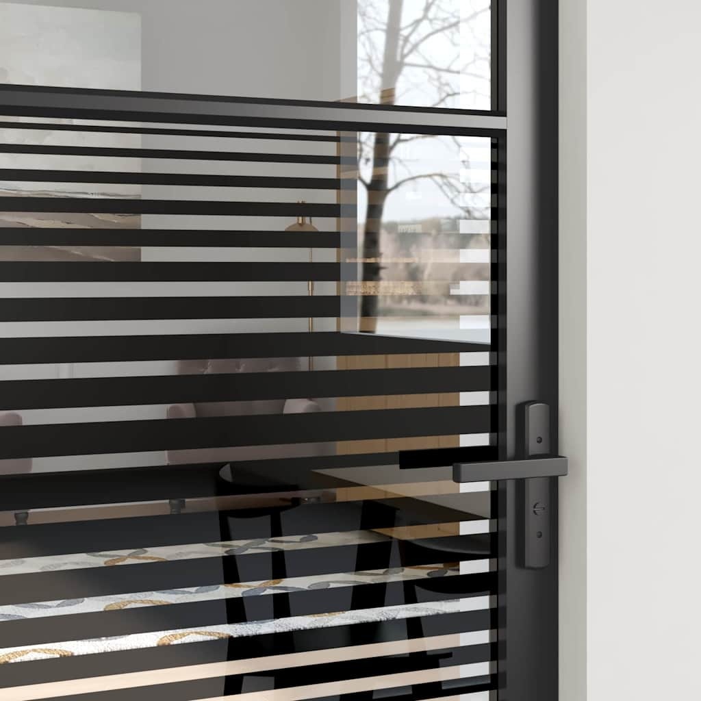 VidaXL Binnen Deur Zwart 76 x 201.5 cm Verstevigd glas, Aluminium