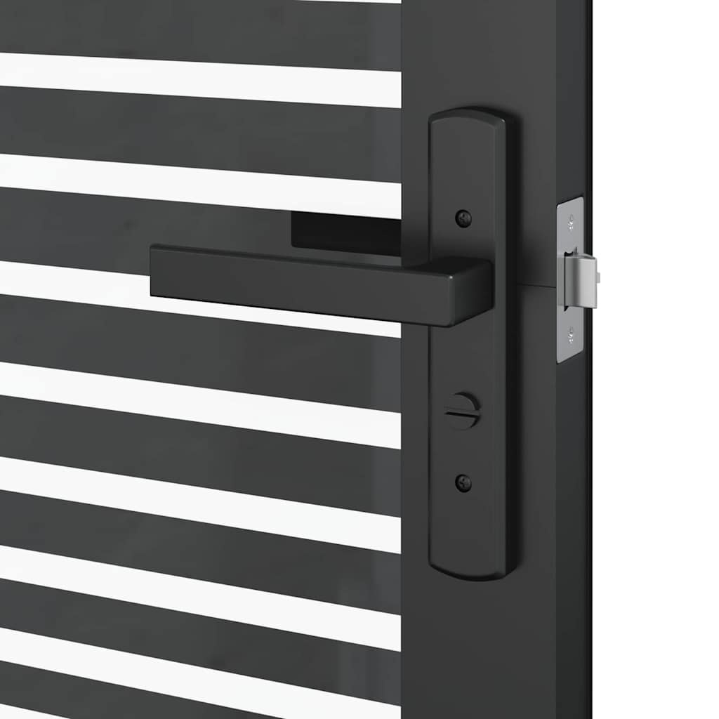 VidaXL Binnen Deur Zwart 76 x 201.5 cm Verstevigd glas, Aluminium