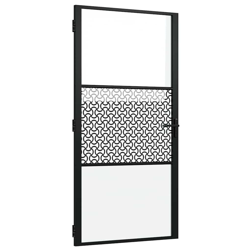 VidaXL Binnen Deur Zwart 102.5 x 201.5 cm Gehard glas en Aluminium