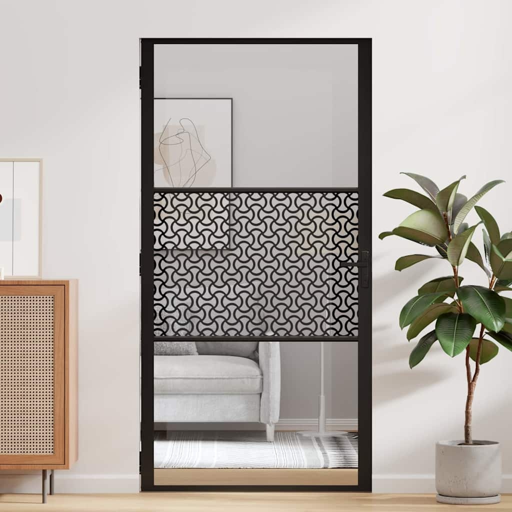VidaXL Binnen Deur Zwart 102.5 x 201.5 cm Gehard glas en Aluminium