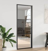 VidaXL Binnen Deur Zwart 83 x 201.5 cm Verstevigd glas, Aluminium