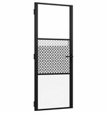 VidaXL Binnen Deur Zwart 83 x 201.5 cm Verstevigd glas, Aluminium