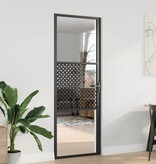 VidaXL Binnen Deur Zwart 76 x 201.5 cm Verstevigd glas, Aluminium