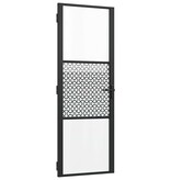 VidaXL Binnen Deur Zwart 76 x 201.5 cm Verstevigd glas, Aluminium