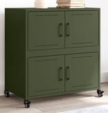 VidaXL Dressoir 68x39x72 cm staal olijfgroen