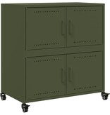 VidaXL Dressoir 68x39x72 cm staal olijfgroen