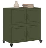 VidaXL Dressoir 68x39x72 cm staal olijfgroen