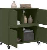 VidaXL Dressoir 68x39x72 cm staal olijfgroen