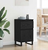 VidaXL Dressoir met lade Zwart eiken 35 x 40 x 70 cm Bewerkt hout