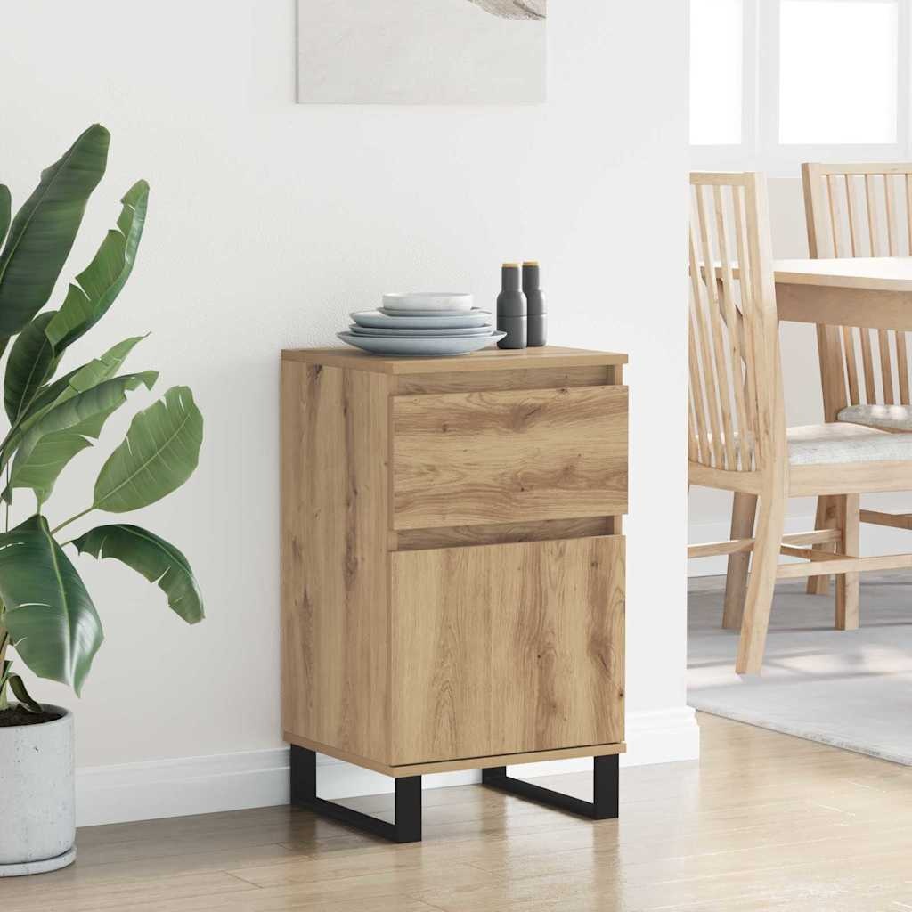 VidaXL Dressoir artisanaal eikenkleurig 35 x 40 x 70 cm Bewerkt hout