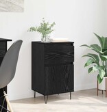 VidaXL Dressoir met lade Zwart eiken 35 x 40 x 70 cm Bewerkt hout