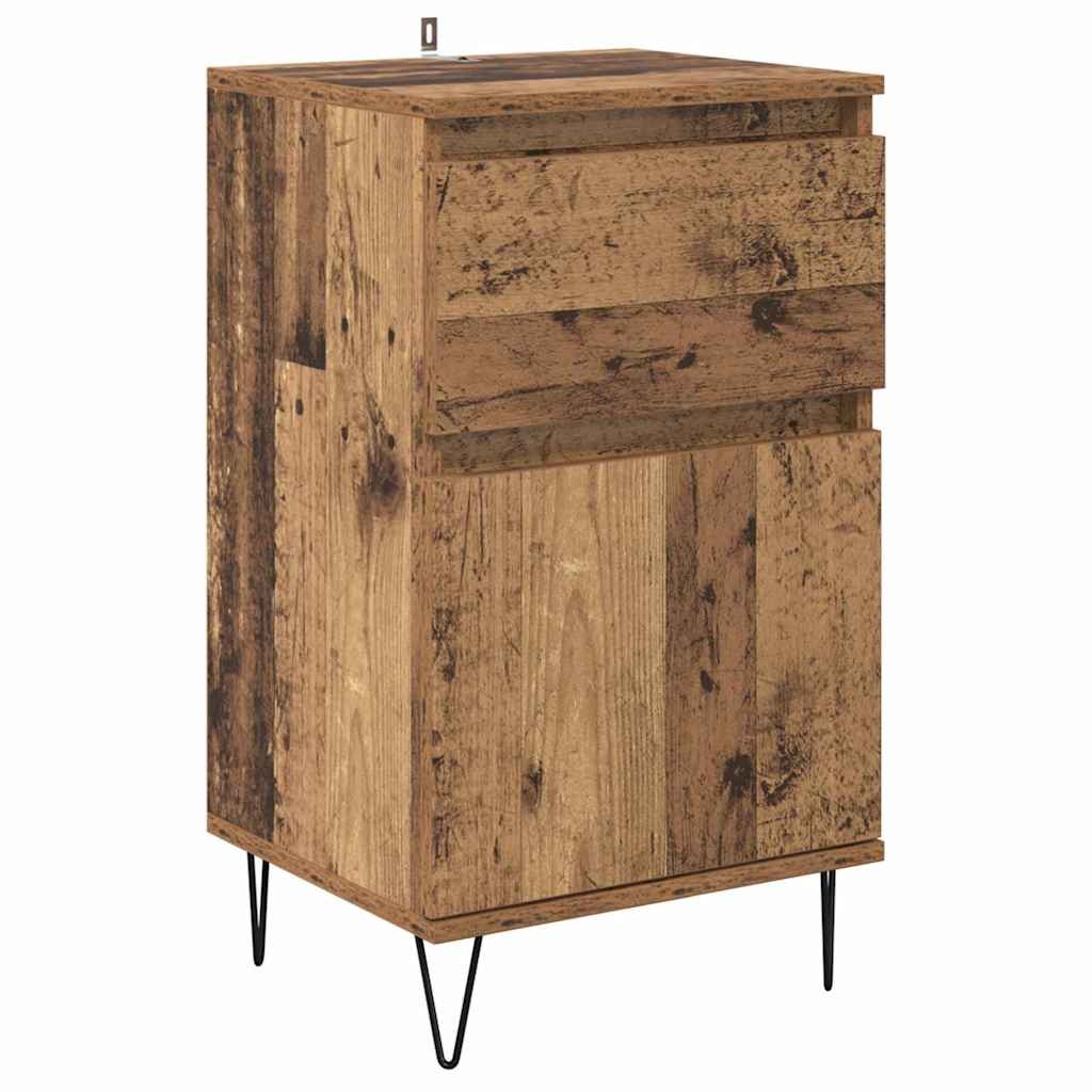 VidaXL Dressoir met lade Oud hout 35 x 40 x 70 cm Bewerkt hout