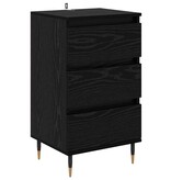 VidaXL Dressoir met lade Zwart eiken 35 x 40 x 70 cm Bewerkt hout