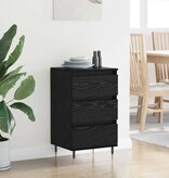 VidaXL Dressoir met lade Zwart eiken 35 x 40 x 70 cm Bewerkt hout