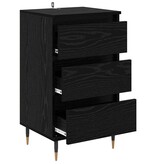 VidaXL Dressoir met lade Zwart eiken 35 x 40 x 70 cm Bewerkt hout