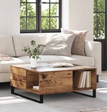 VidaXL Salontafel Oud hout 80 x 80 x 36.5 cm Bewerkt hout