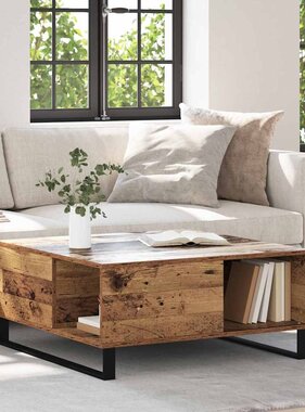VidaXL Salontafel Oud hout 80 x 80 x 36.5 cm Bewerkt hout