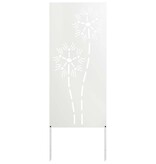 VidaXL Tuin Privacy Screen Fretwerk Wit 50 x 140 cm Koudgewalst staal