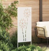 VidaXL Tuin Privacy Screen Fretwerk Wit 50 x 140 cm Koudgewalst staal