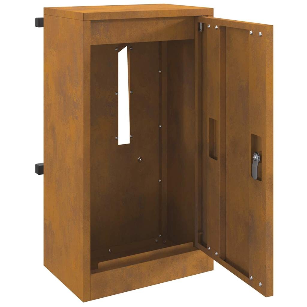 VidaXL Brievenbus Roestig 30 x 23 x 55 cm Cortenstaal