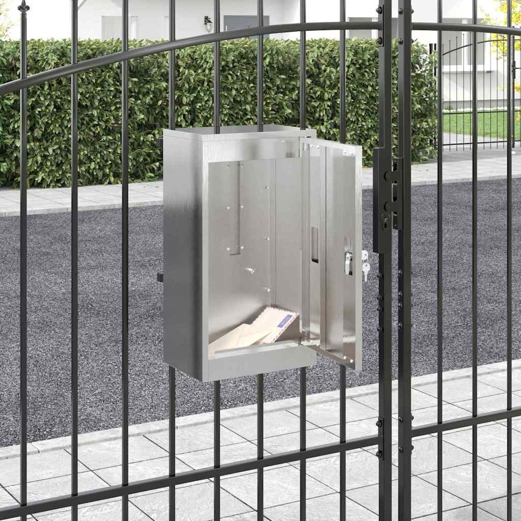 VidaXL Brievenbus Zwart 30 x 23 x 55 cm Roestvrij staal