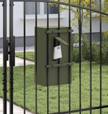 VidaXL Brievenbus Olijfgroen 30 x 23 x 55 cm Staal
